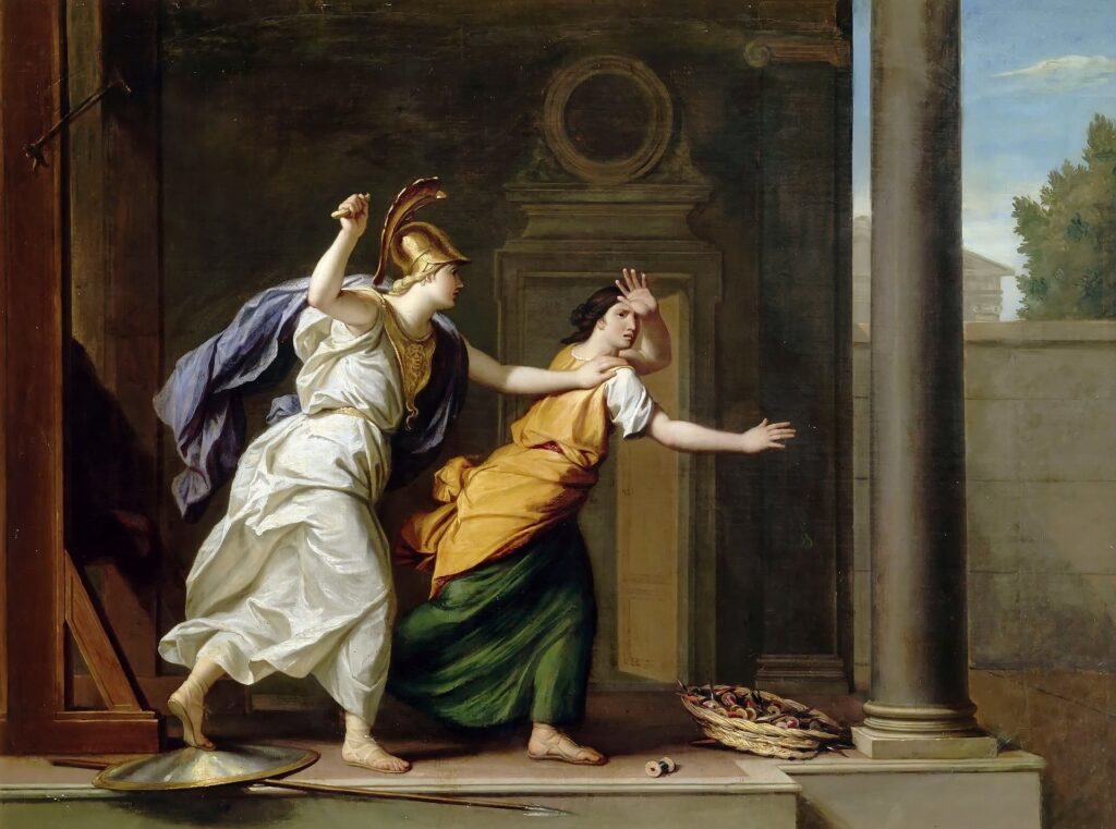 Minerva and Arachne by René-Antoine Houasse (1706)